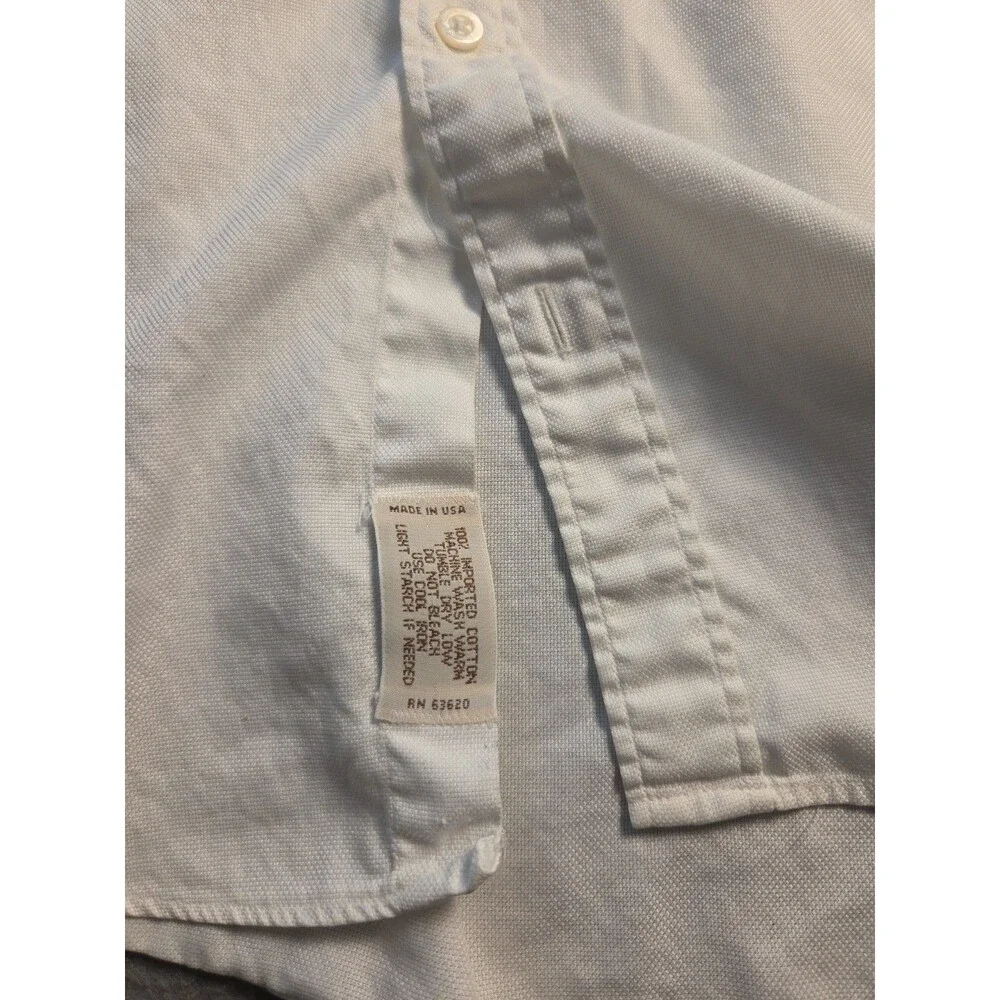 Vintage Paul Stuart Shirt Bundle: White Cotton LS & Light Blue Linen SS (Sz L/M) - Picture 13 of 16